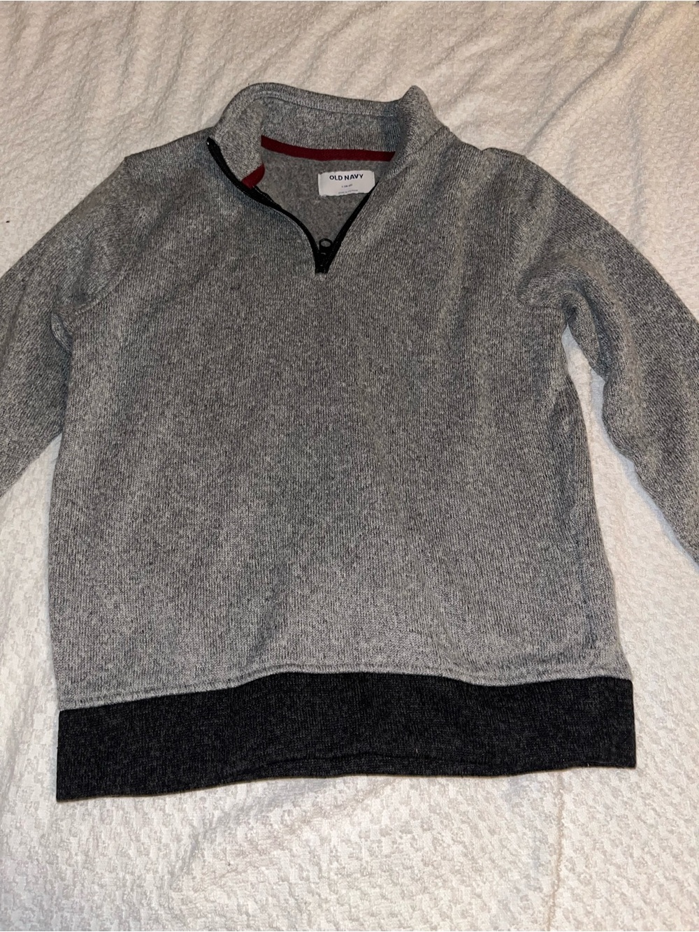 Old Navy Men's Heather Gray Half-Zip Sweater with Dark Hem